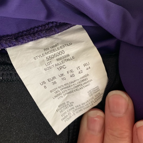 Purple One Piece Control & Contour Swimsuit, Sz 8 - Picture 5 of 6